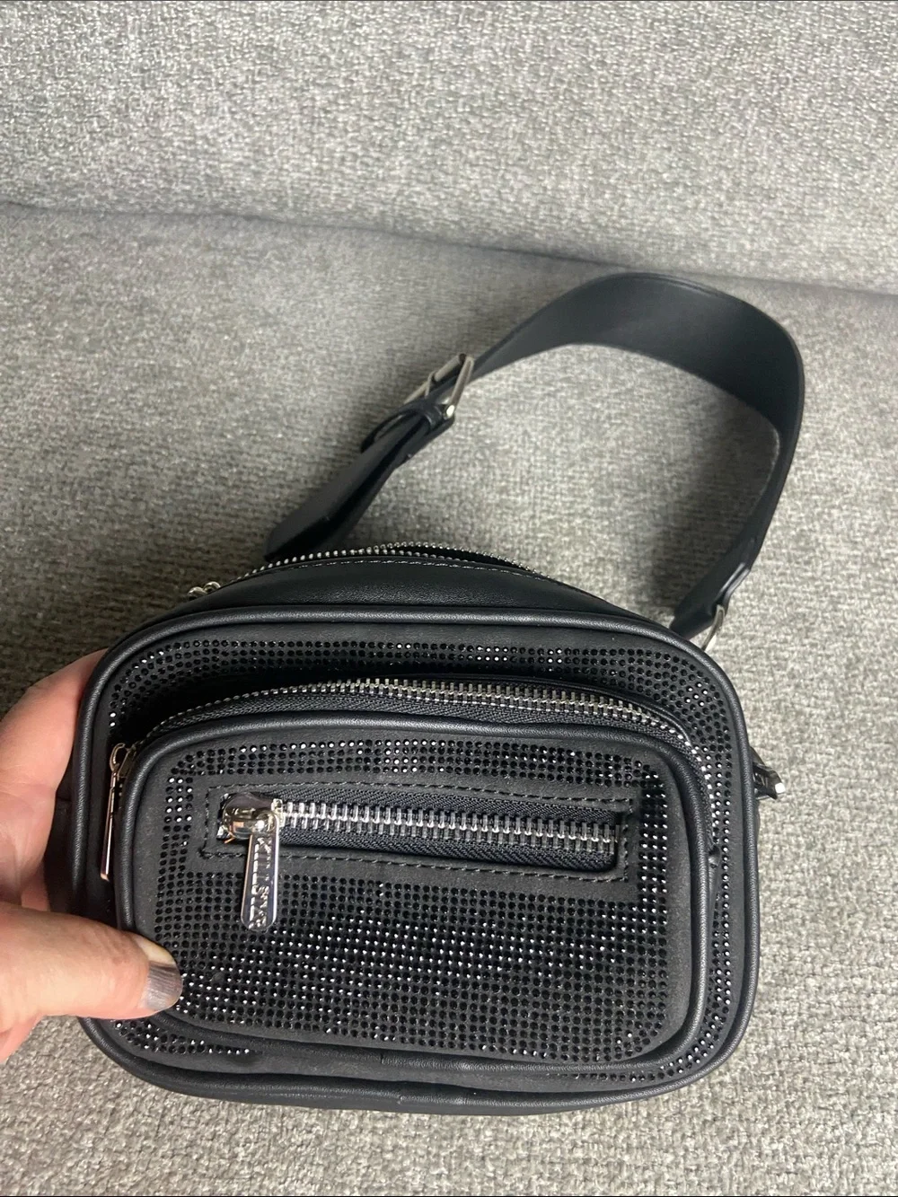 Killstar Black Crossbody Bag with Chain Accent